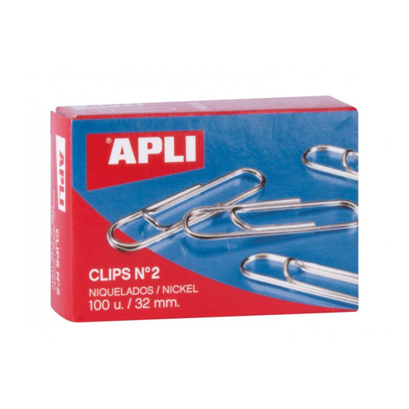 CLIPS NIQUEL LABIADOS Nº2 32MM CJ.100 APLI