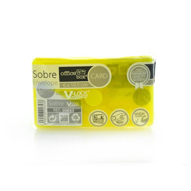 DOSSIER VELCRO OFFICEBOX 6,2*10,5 AMARILLO BOLSA 10U 90653