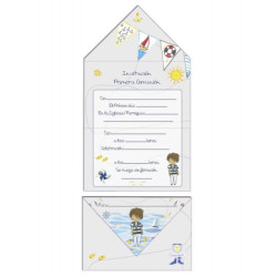 TARJETA INVITACION COMUNION ARGU SOBRE NIÑO 42687