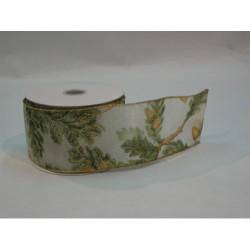 CINTA REGALO SEDA ENCINA ORO 60MM 10YD 57487121 ^