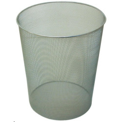 PAPELERA REJILLA PLATA 18L 24X34 CM POESSA