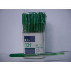 BOLIGRAFO UNI PEN CRISTAL VERDE C/50U 89416 ^