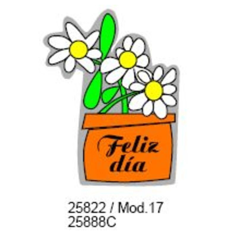 ETIQUETAS FELICIDADES ARGU MACETERO FELIZ DIA 250U. 25822 ^