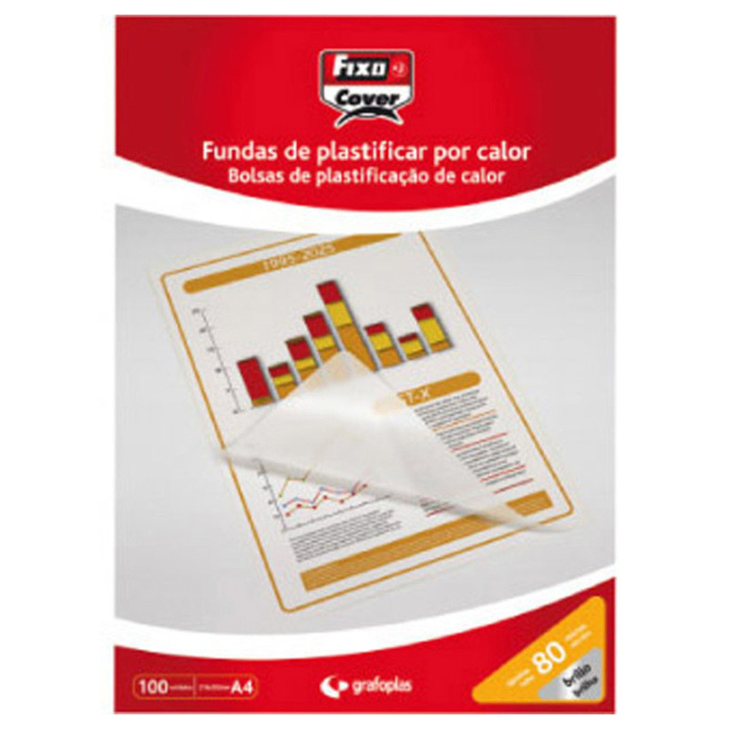 FUNDA PLASTIFICAR  297*420 80M  C/100U GRAFOPLAS 01 02 00 00