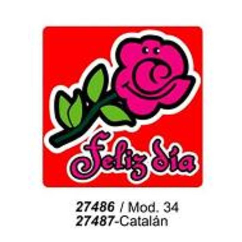 ETIQUETAS FELICIDADES ARGU METALIZADAS ROSA 250U. MOD 34 ^