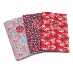 LIBRETA MAKENOTES17 9*14 FLORAL QUILT 32H PACK 3U C/COLGANTES MNCJ26