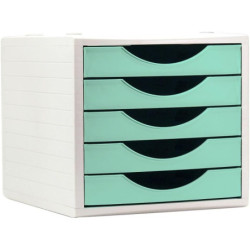 MODULO 5 CAJONES ECOGREEN ARCHIVOTEC GRIS CAJONES VERDE PASTEL ARCHIVO 2000