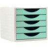 MODULO 5 CAJONES ECOGREEN ARCHIVOTEC GRIS CAJONES VERDE PASTEL ARCHIVO 2000