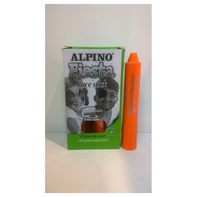 MAQUILLAJE ALPINO FIESTA FACE STICK CAJA 6 BARRAS NARANJA