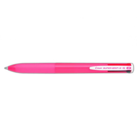 BOLIGRAFO PILOT SUPER GRIP G-4 COLORES CARCASA ROSA BPKGG-35M-P UNIDAD (12)