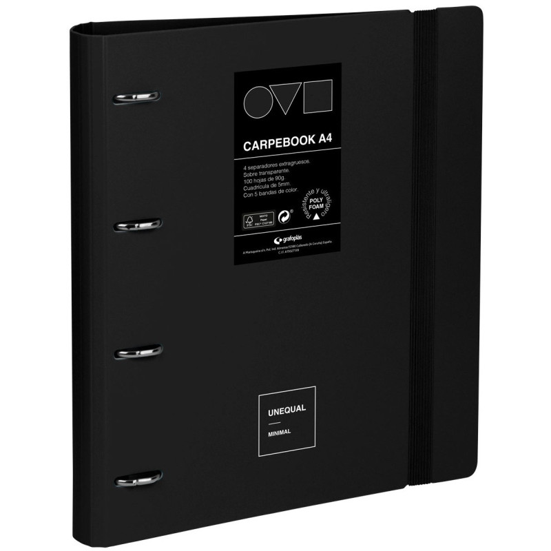 CARPEBOOK 4D35 A4 UNEQUAL MINIMAL NEGRO