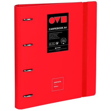 CARPEBOOK 4D35 A4 UNEQUAL MINIMAL ROJO
