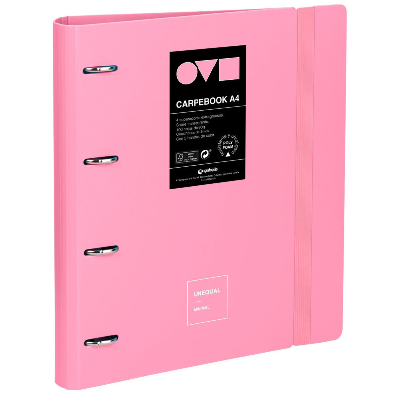 CARPEBOOK 4D35 A4 UNEQUAL MINIMAL ROSA