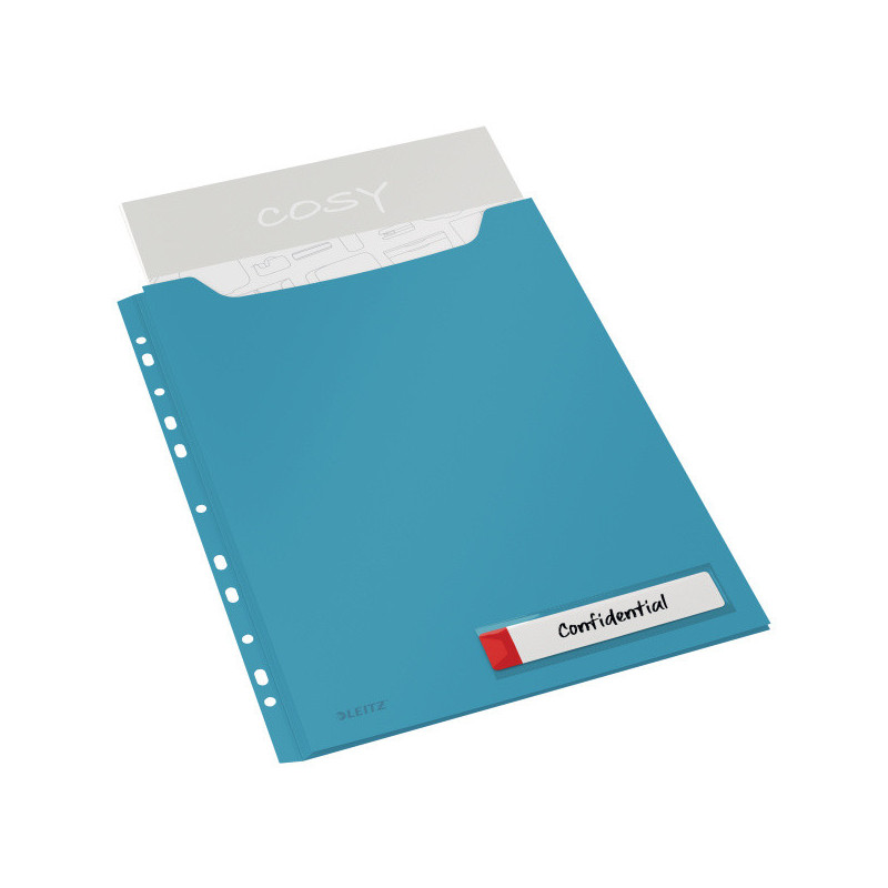 PACK 3 FUNDAS PRIVACIDAD LEITZ COSY GRAN CAPACIDAD A4 AZUL