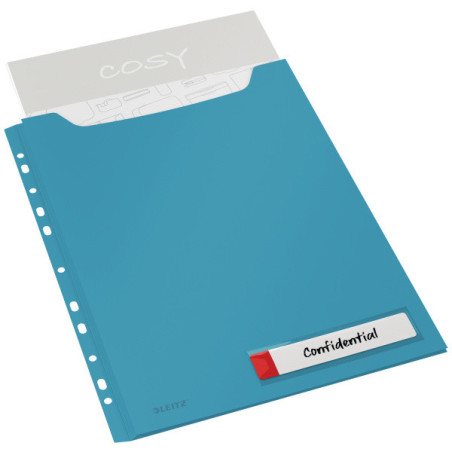 PACK 3 FUNDAS PRIVACIDAD LEITZ COSY GRAN CAPACIDAD A4 AZUL