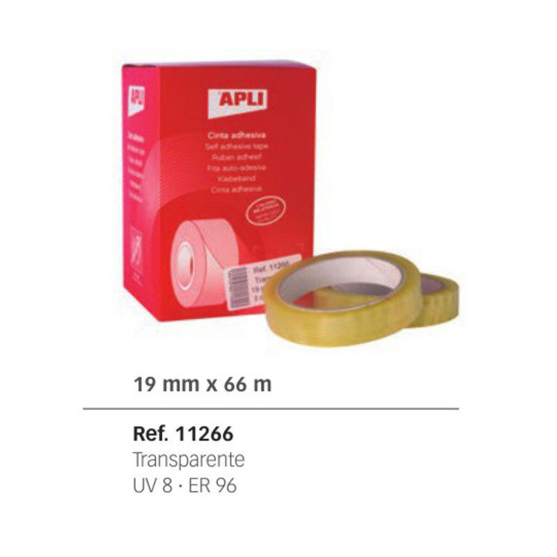 CINTA ADHESIVA APLI 66*19 C/8U 11266