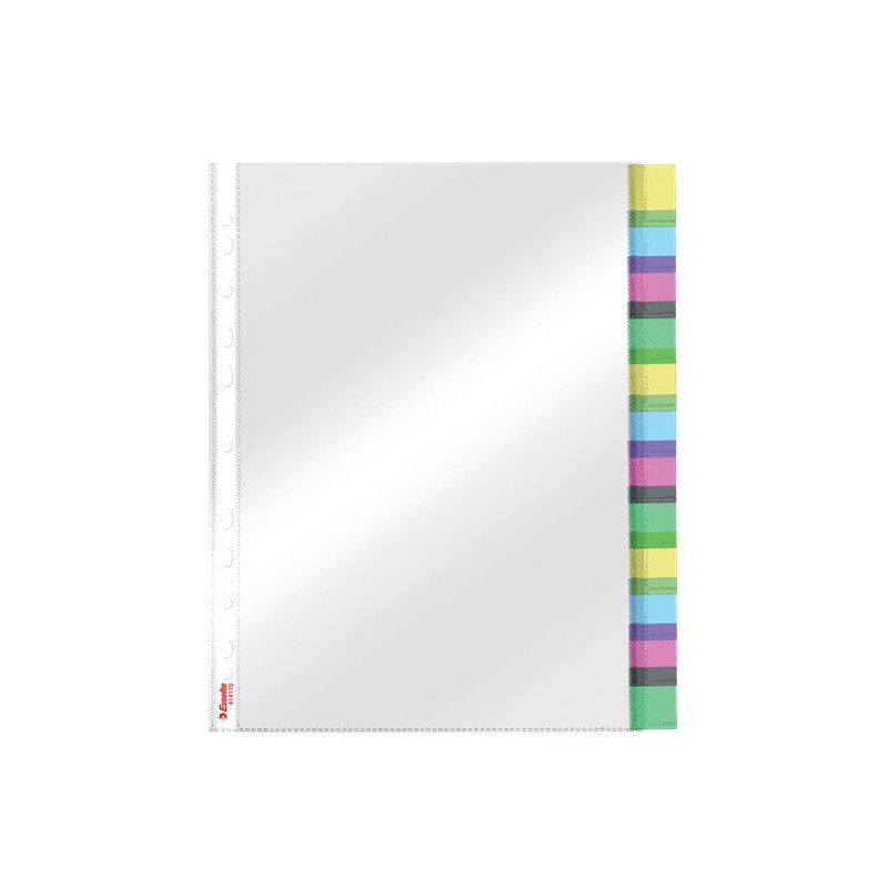 FUNDA MULTITALADRO C/PESTAÑA SET 12 FUNDAS PP CRISTAL 85 MIC REFUERZO ESSELTE