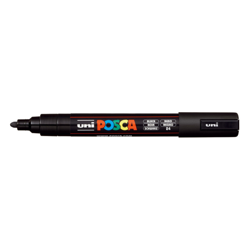 MARCADOR UNI-BALL POSCA PC-5M PUNTA REDONDA 1,8-2,5MM NEGRO -24- 152777000