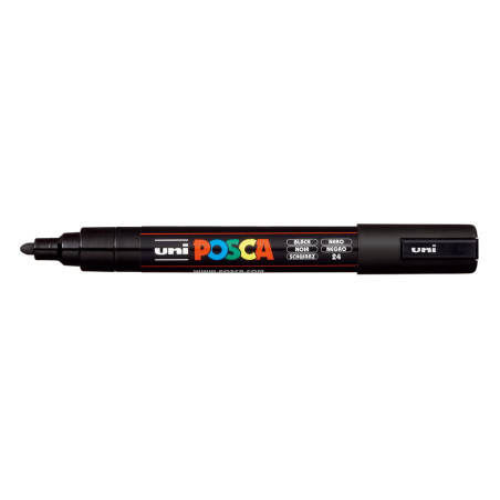 MARCADOR UNI-BALL POSCA PC-5M PUNTA REDONDA 1,8-2,5MM NEGRO -24- 152777000
