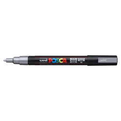 MARCADOR UNI-BALL POSCA PC-3M PUNTA REDONDA 0,9-1,3MM PLATA -26-