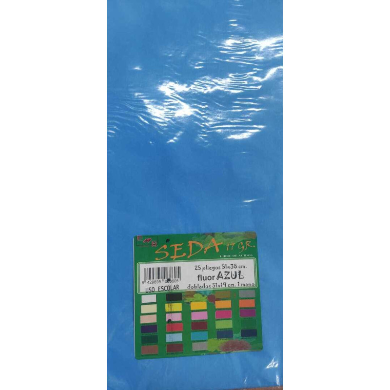 PAPEL SEDA FLUOR AZUL 51*38 BOLSA 25H CNSL 6860
