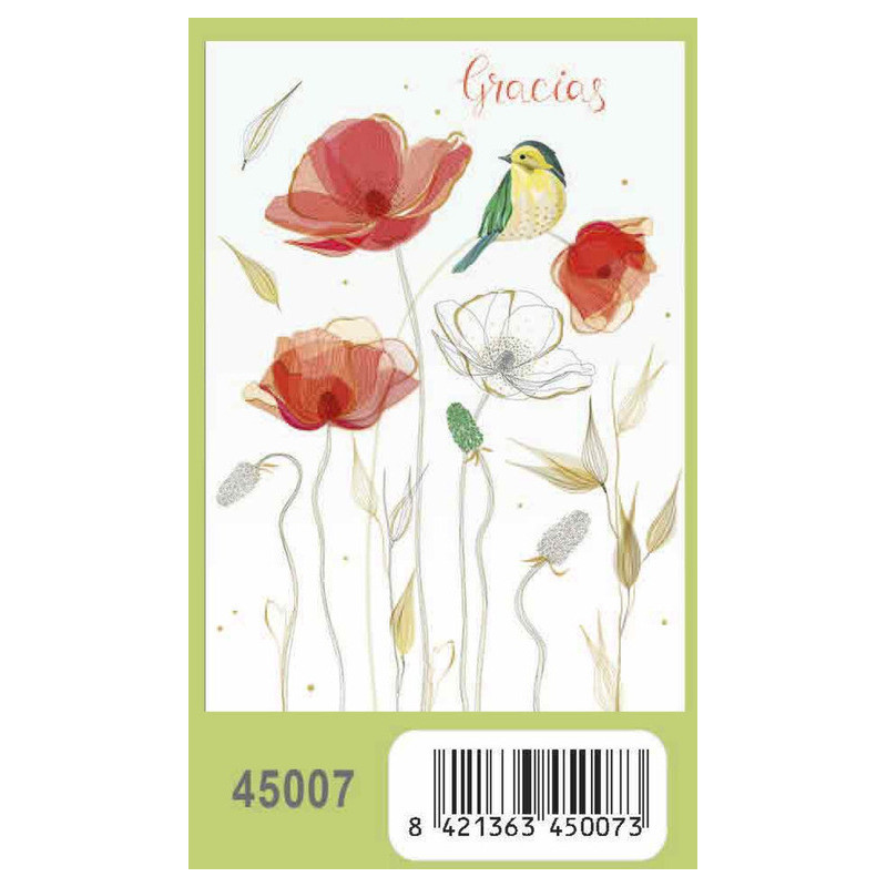 TARJETA FELICITACION ARGU TURNOWSKY GRABADO FLORES 45007