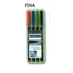 ROTULADOR STAEDTLER LUMOCOLOR FINO 4 COLORES 318WP4