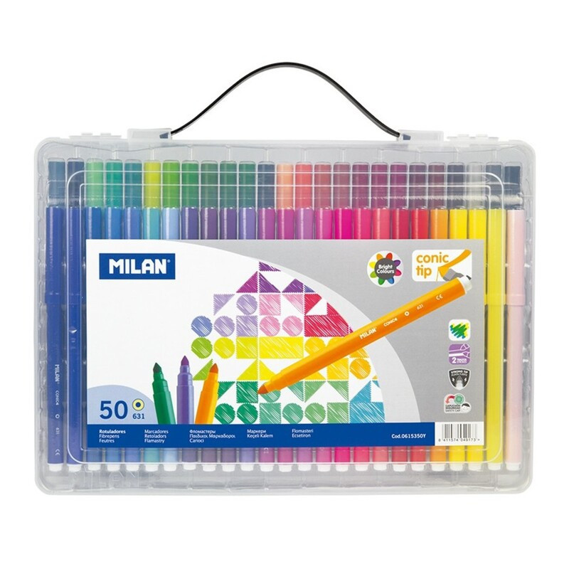 ROTULADOR MILAN FINO 50 COLORES PUNTA CONICA MALETIN 0615350Y