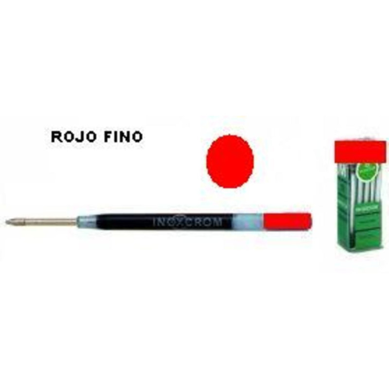 RECAMBIO BOLIGRAFO INOXCROM IN-IN ROJO FINO C/25U ^