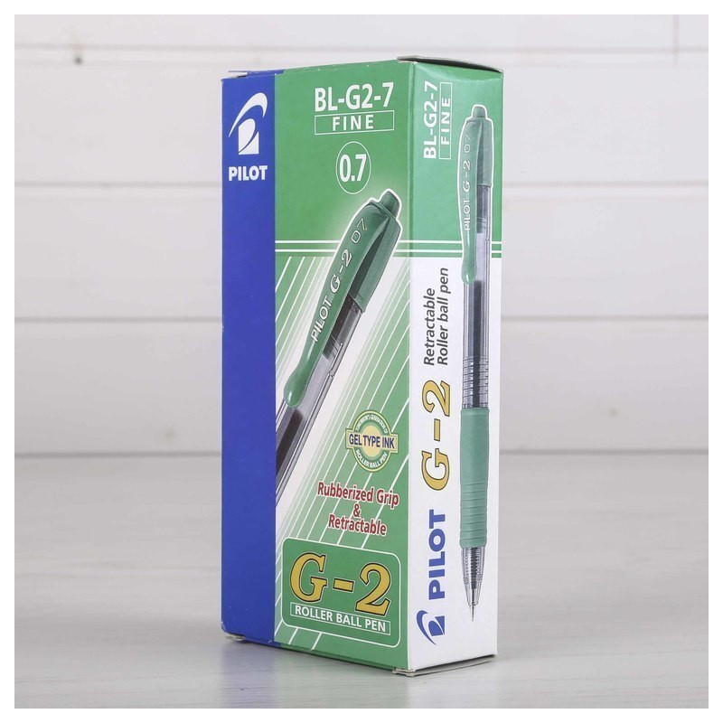 ROTULADOR PILOT G-2 GEL INK RETRACTIL VERDE C/12U