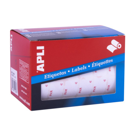 ETIQUETAS APLI ROLLO PVP FIJA 16*22 BLANCA 10086