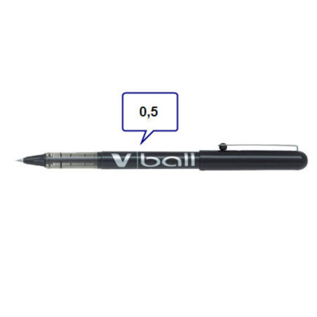 ROTULADOR PILOT V-BALL 0,5 PUNTA CONICA NEGRO C/12U