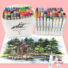 ROTULADOR DOBLE PUNTA PINCEL MARKERS CAJA REGALO 60 COLORES SURTIDOS AB-1260 ALEX BOG