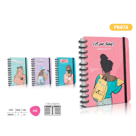 AGENDA ESCOLAR 22/23 MP23 MAINPAPER TAPA FORRADA DIN A-6 D/P PB874