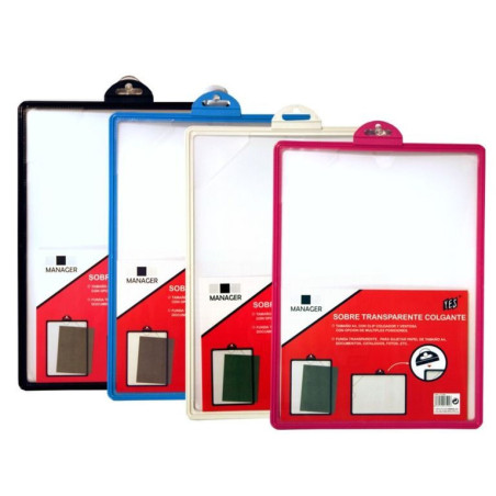 DOSSIER VENTANA A-4 YES PP TRANSPARENTE COLORES POESSA 318420 C/COLGADOR