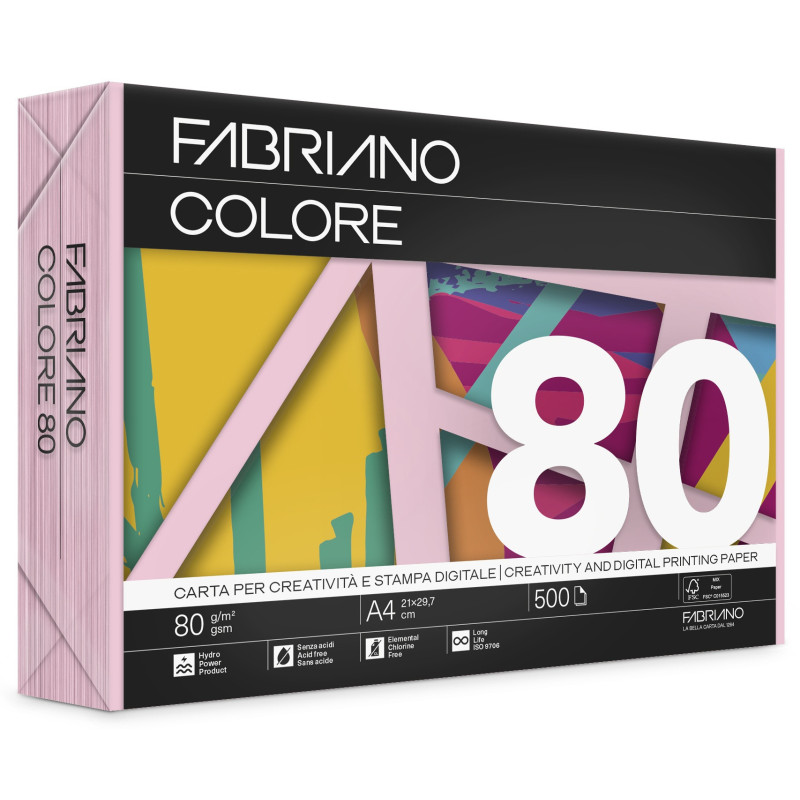 FABRIANO COLORE ROSA FSC A4 80g 500H