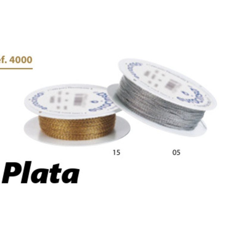 CINTA REGALO CORDON FINO PLATA 100MT 4000 C/05