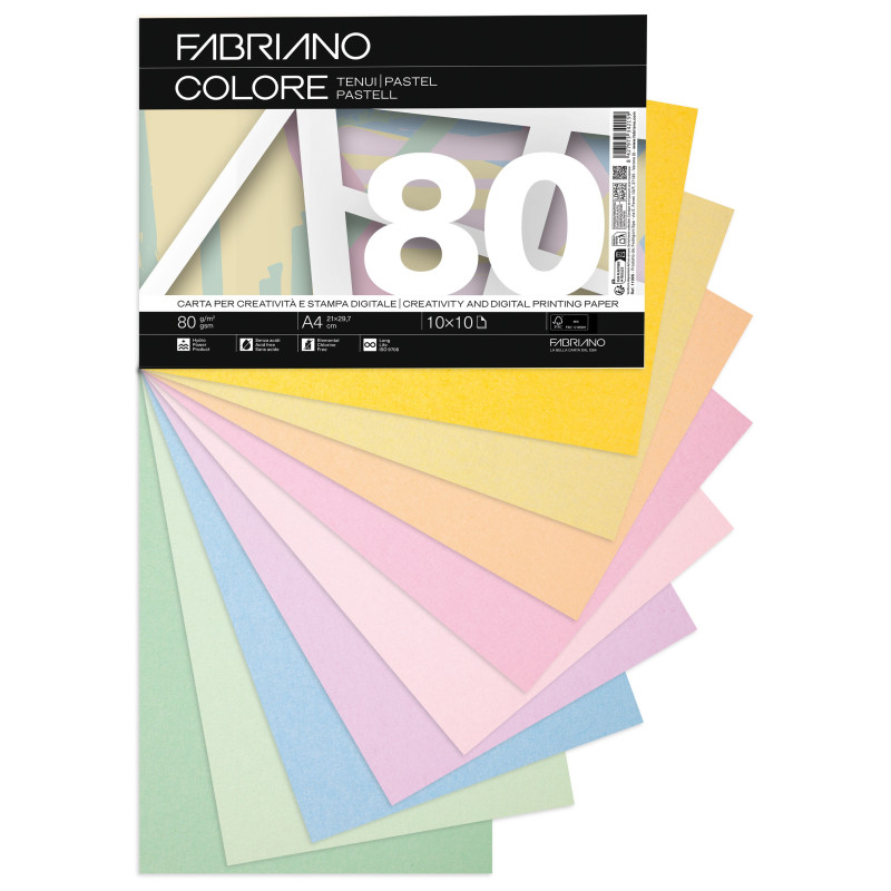 SURTIDO FABRIANO COLORE 80g PALIDO FSC™ A4 100H