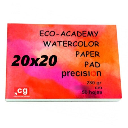 PAPEL PRECISION ECO-ACADEMY ACUARELA CUADRADO 20*20 280G BLOC 50H