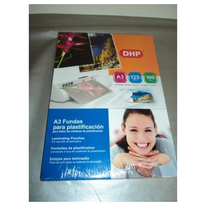 FUNDA PLASTIFICAR 297*420 A-3 125M  C/100U DHP