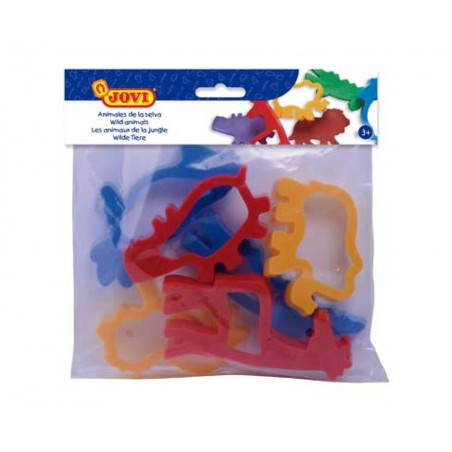 JUEGO JOVI PLASTILINA MOLDES ANIMALES SELVA BLISTER 6U REF 7J UNIDAD