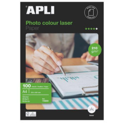 PAPEL A4 210GR 100H. FOTOGRAFICO LASER GLOSSY DOBLE CARA APLI
