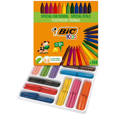 CERAS SCHOOLPACK 144u.PLASTIDECOR PEQUES (12X12 COLORES) BIC 8878331