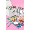 ROTULADOR DOBLE PUNTA PINCEL MARKERS CAJA REGALO 80 COLORES SURTIDOS AB-1280 ALEX BOG