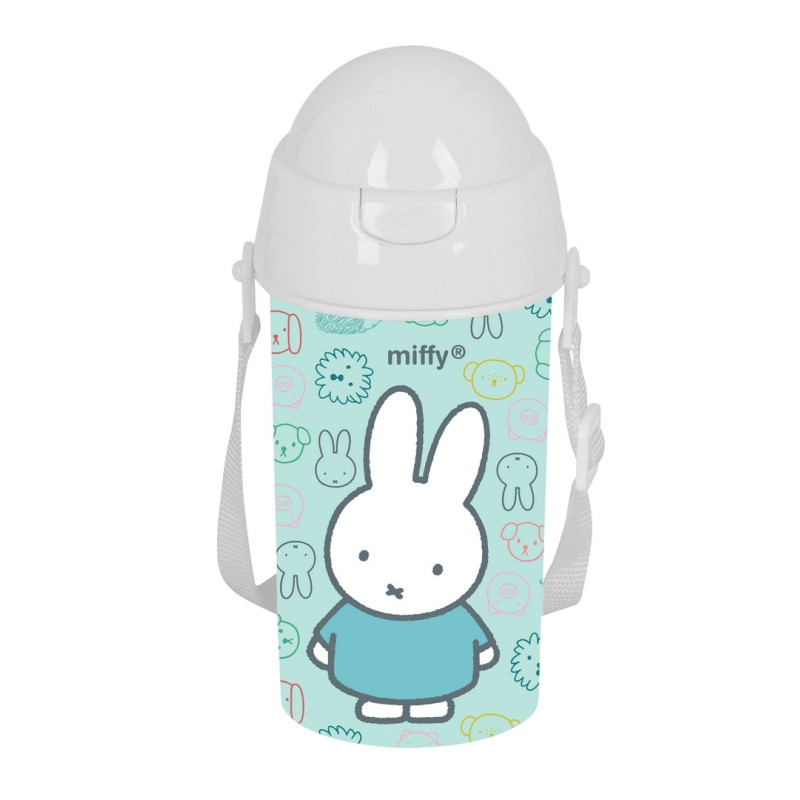 BOTELLA 500ML APERTURA AUTOM. CON PAJITA MIFFY "FRIENDS" SAFTA26 312591899 19,5X7,3 UNIDAD