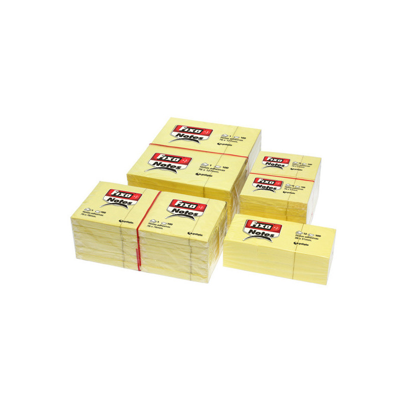 PACK 12 BLOCS 100 H. NOTAS ADHESIVAS 38X51 MM AMARILLO FIXO GRAFOPLAS
