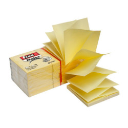 BLOC 100 NOTAS ADHESIVAS ZIG-ZAG 76X76 MM AMARILLO FIXO GRAFOPLAS