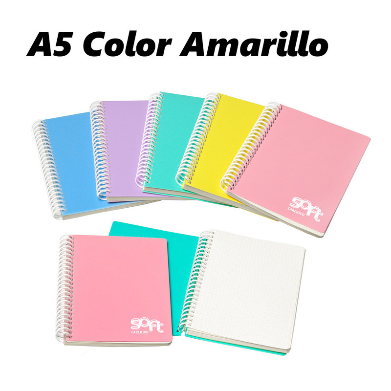 LIBRETA A5 PP CARCHIVO PUNTEADO 80H 90G AMARILLO 64604120