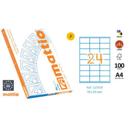 ETIQ. INK/LAS/FOT A4 70X35 CJ.100H. CAN. RECTOS MATTIO