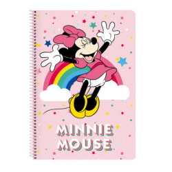 LIBRETA FOLIO 80 H. TAPAS DURAS MINNIE MOUSE RAINBOW 512112066 31*21,5 SAFTA22